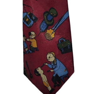 𝅺dimoda Tie, funny for Doctor, Med Student, Resident.  Burgundy/wine red